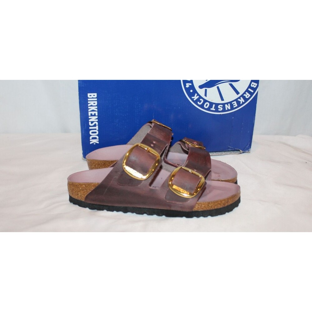 Birkenstock Arizona Big Buckle Distressed Leather Narrow Fit Sandals EU 36